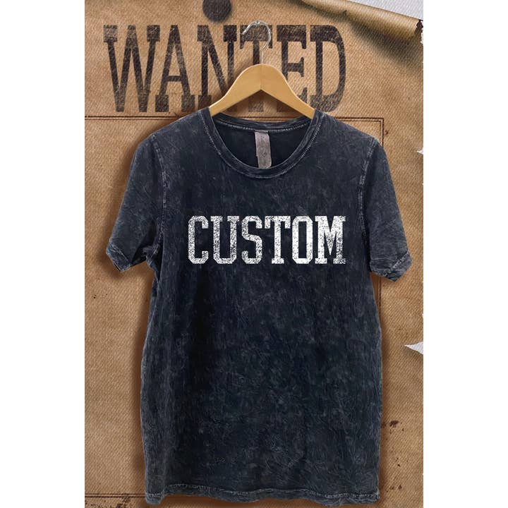 Illustrated Society - Wholesale Screen Printed T-Shirt - Women's - CUSTOM STATE VINTAGE MINERAL WASH GRAPHIC TEE