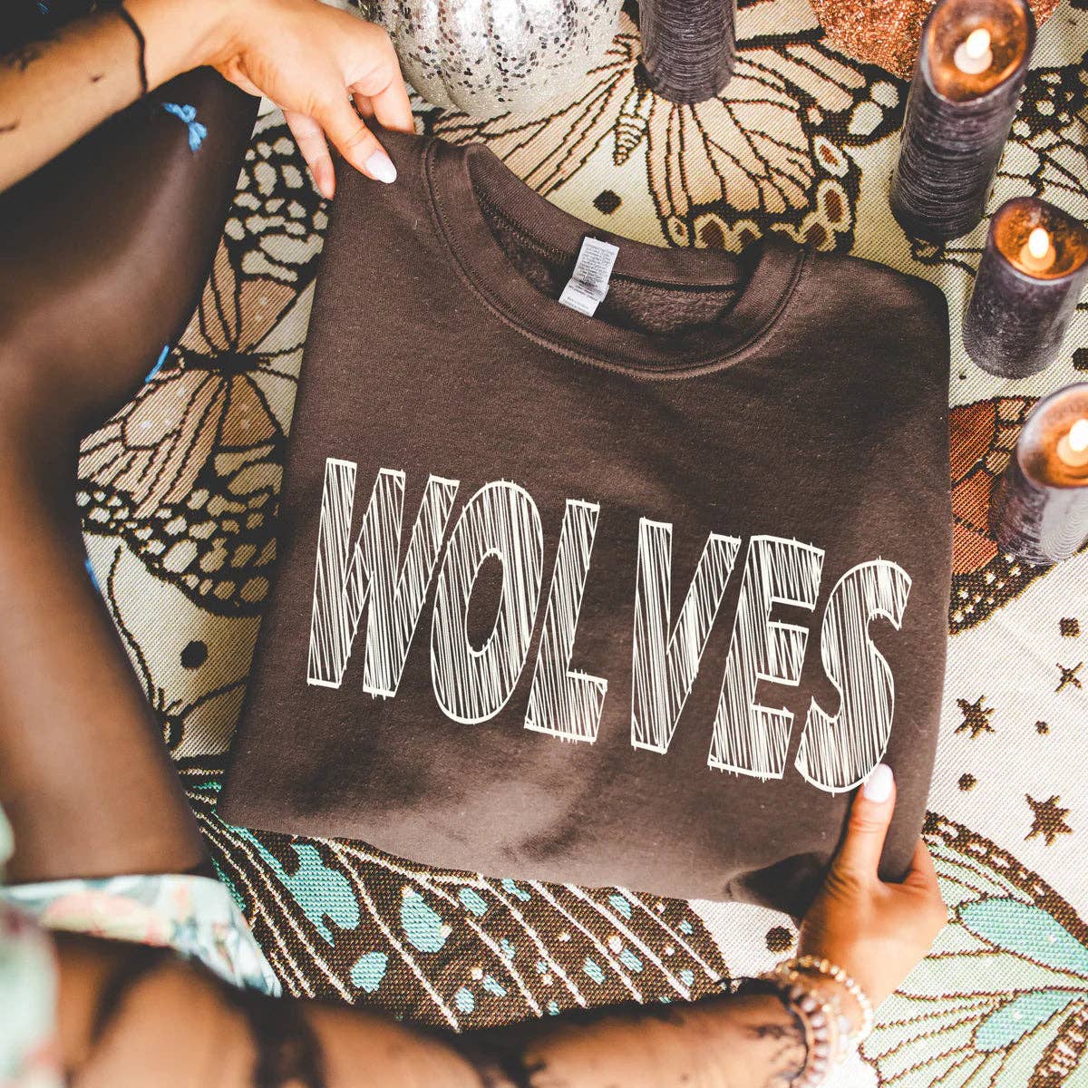 ZZ Threadz - Venta al por mayor Sudadera estampada - Mujer - Sudadera Wolves School Spirit Scribble0