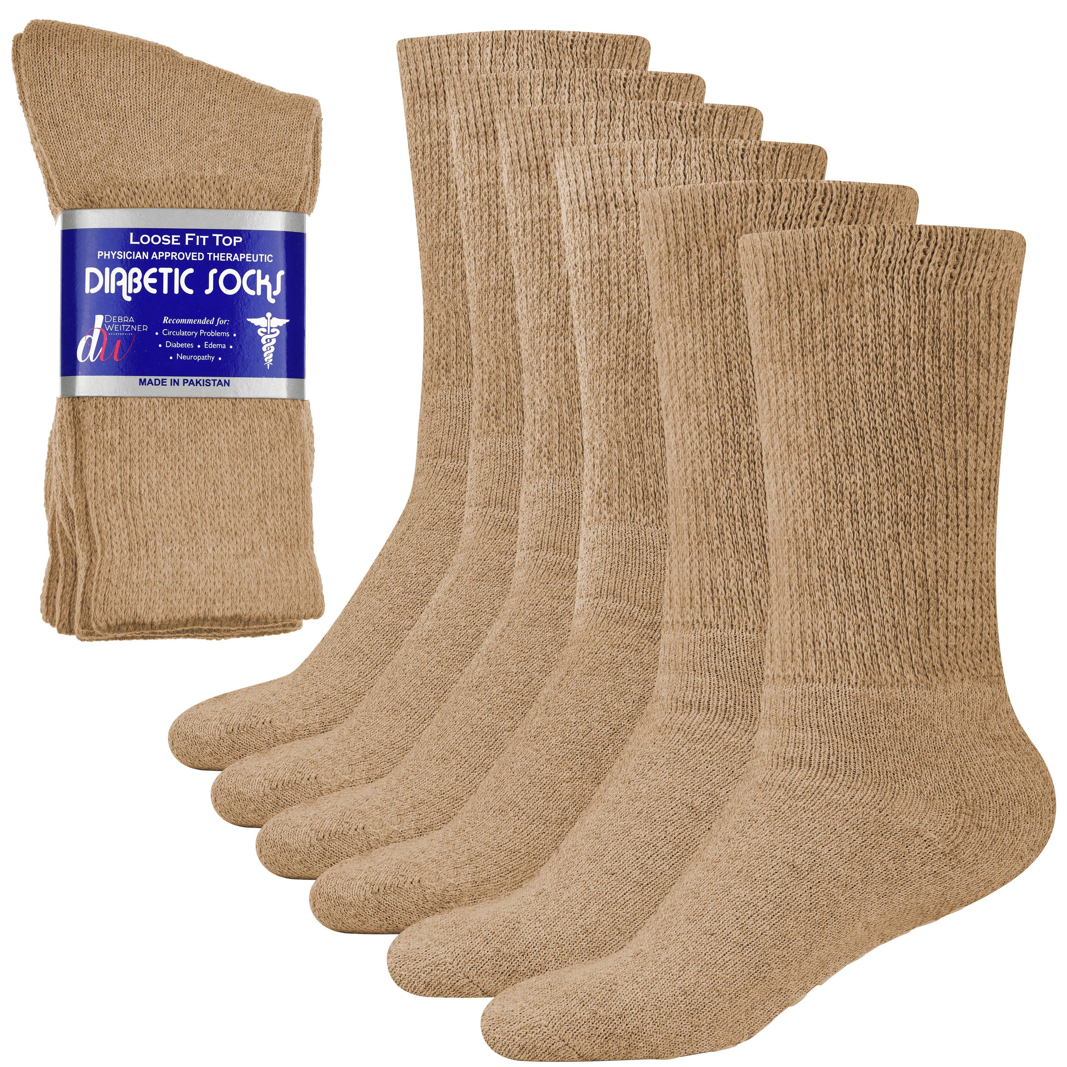 Debra Weitzner - Wholesale Socks - Unisex - Diabetic Crew Socks - 6 Pairs2