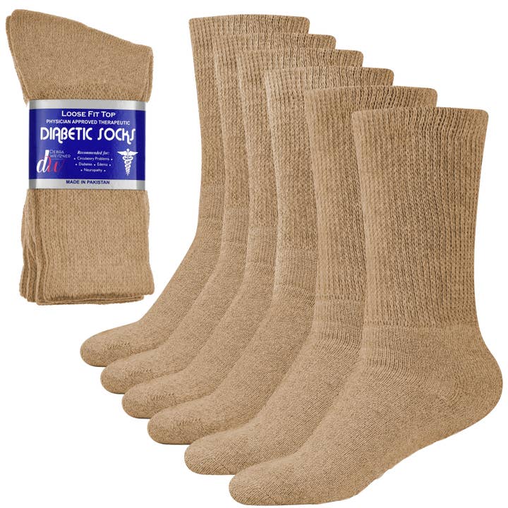 Debra Weitzner - Wholesale Socks - Unisex - Diabetic Crew Socks - 6 Pairs2