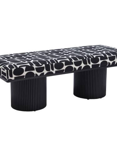 Botoia Bank in Schwarz-Weiß für den Großhandel von Zuo Modern