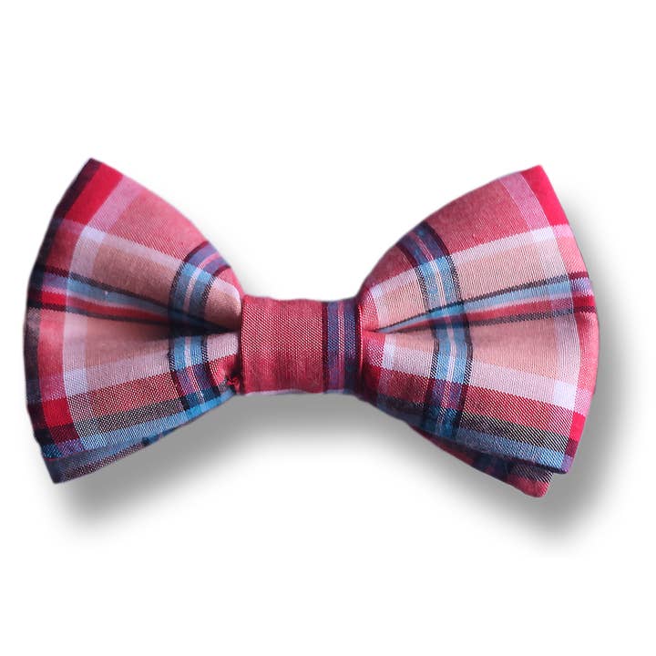 Nœud papillon à carreaux rose et beige pour la vente par Le Noeud