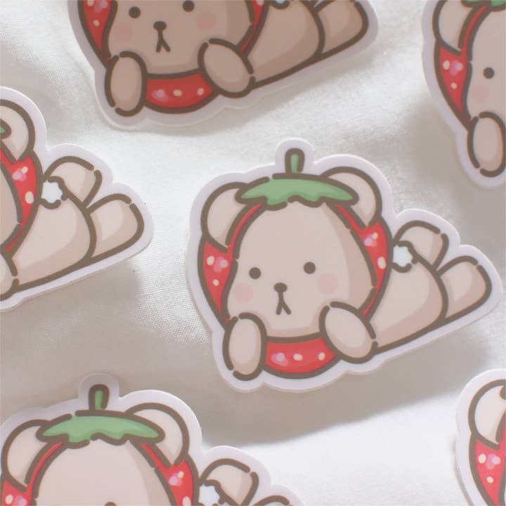 Strawberry Taro Sticker for wholesale by Wonki Studios
