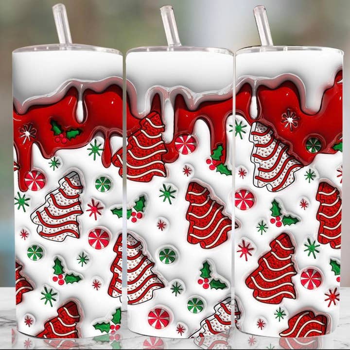 20oz christmas tree cookie skinny tumbler for wholesale by Blackrockcreations