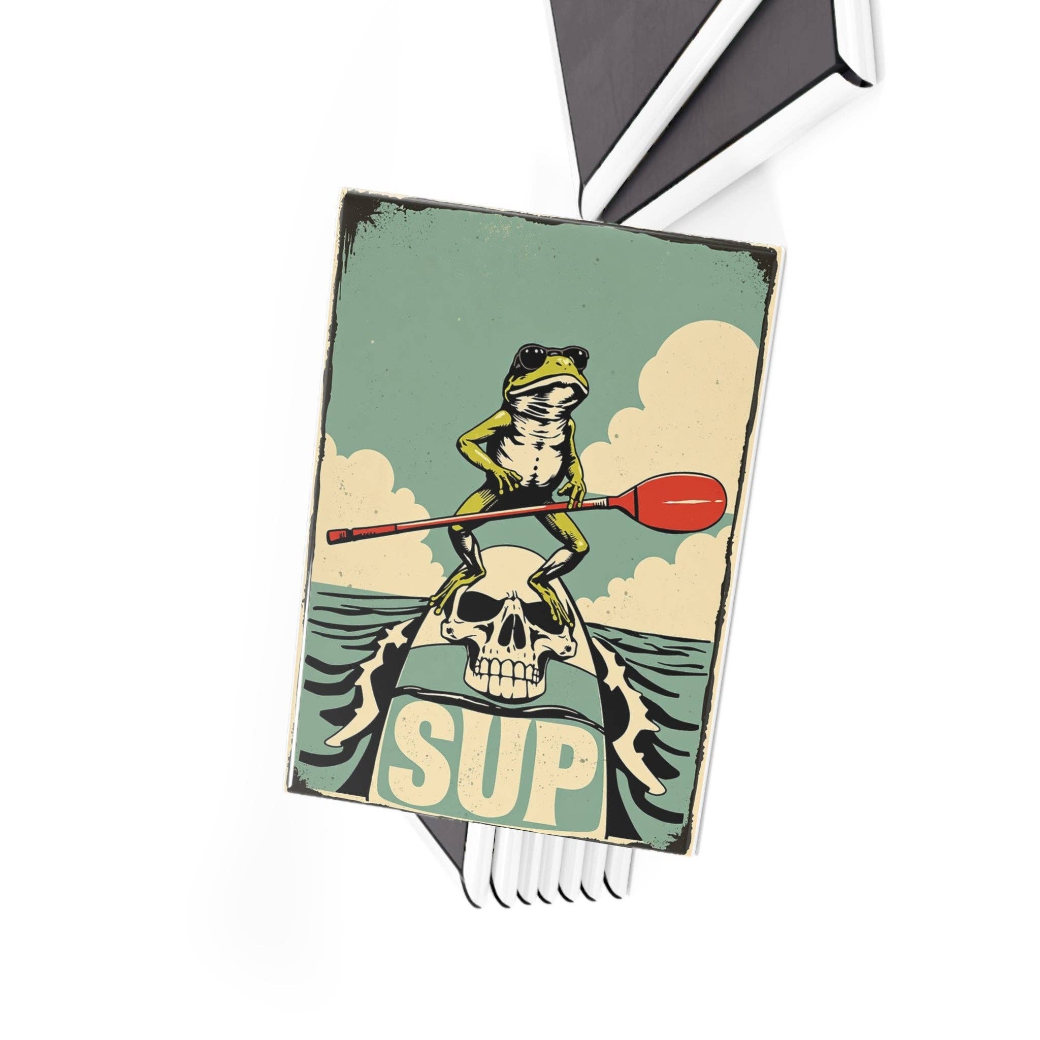 Sofs Designs - Wholesale Magnet - Button Magnet - Vintage SUP Paddle Frog with Skull board 2