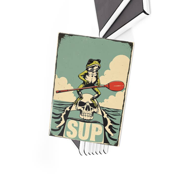 Sofs Designs - Wholesale Magnet - Button Magnet - Vintage SUP Paddle Frog with Skull board 2
