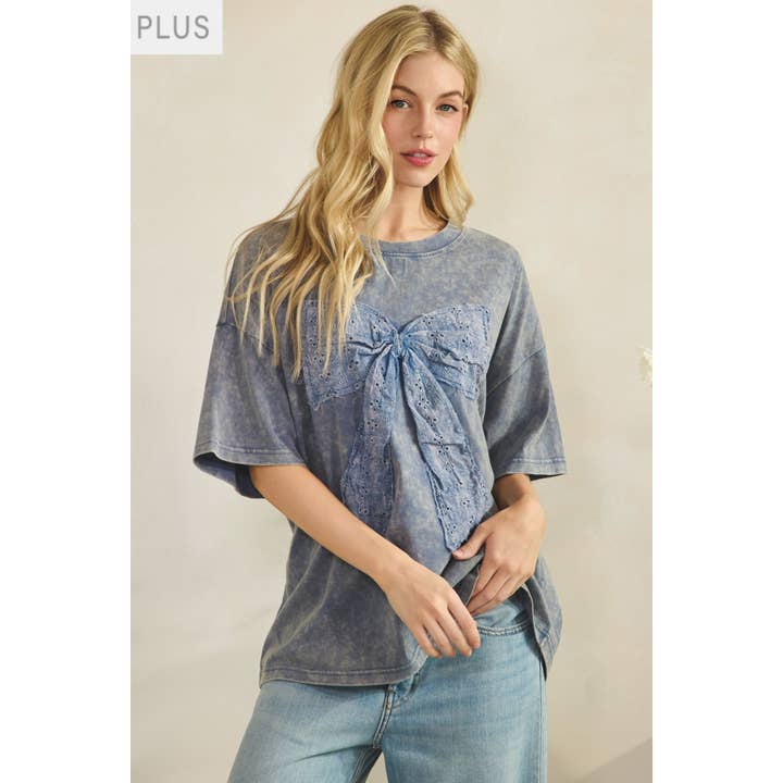 SWEET KNOT BOW TEE (ST8477X) for wholesale by Sage + Fig