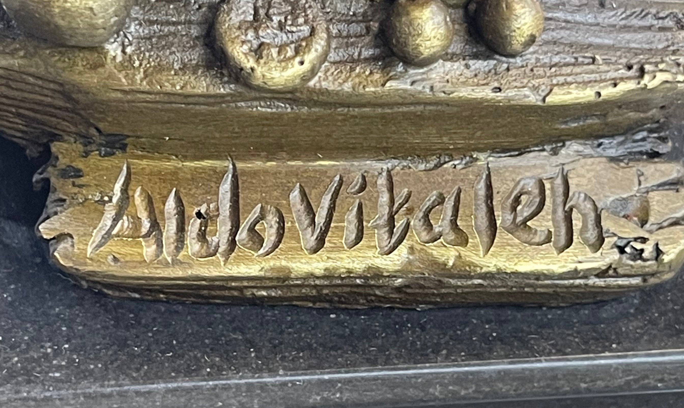 Bronzhaus - Vente Sculpture - Statue de pirate avec coffre au trésor et épée en bronze signée d'origine 35,6 x 12,7 cm9