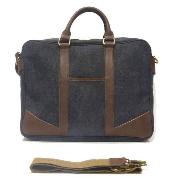 ZEDE PARIS - Wholesale Laptop Bag - Unisex - ARTS-ET-METIERS - Canvas and leather laptop bag5