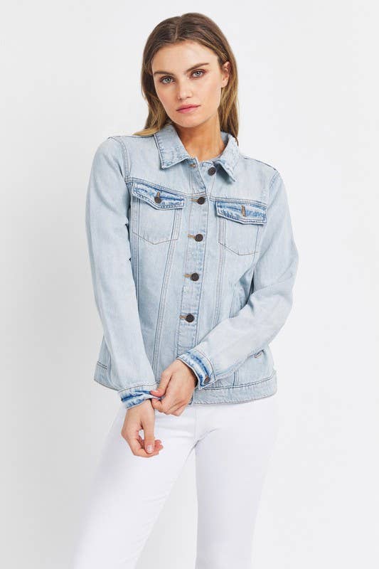 Super Light Denim 1258J-1SLTD-Oversized Button Down Classic Jean Jacket for wholesale on Faire1