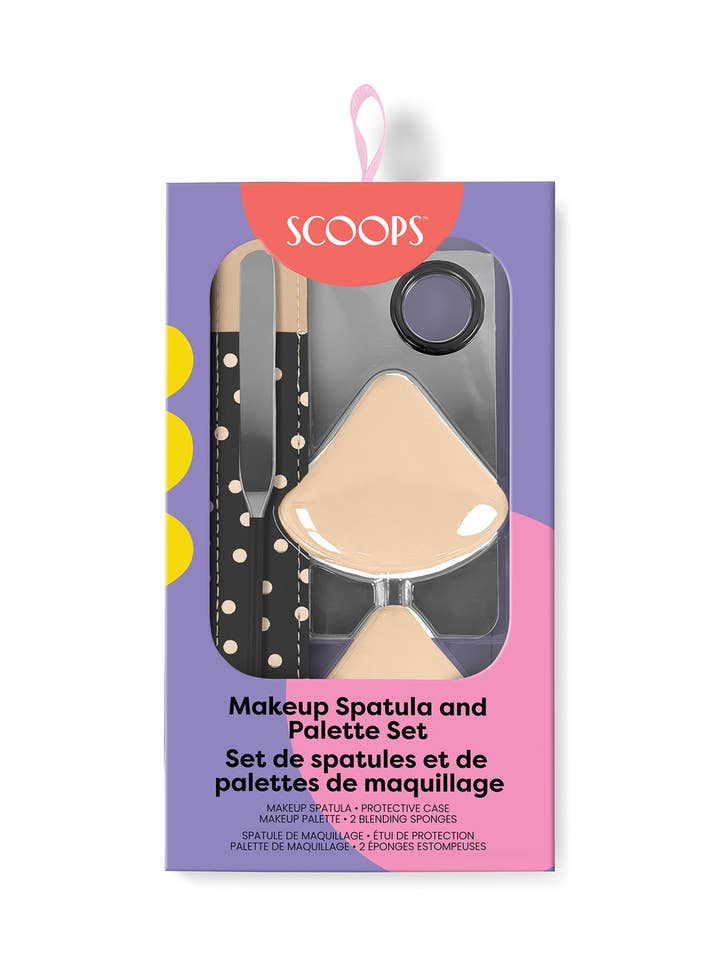 Dots on Black Makeup Spatula and Palette Set for wholesale by SCOOPS
