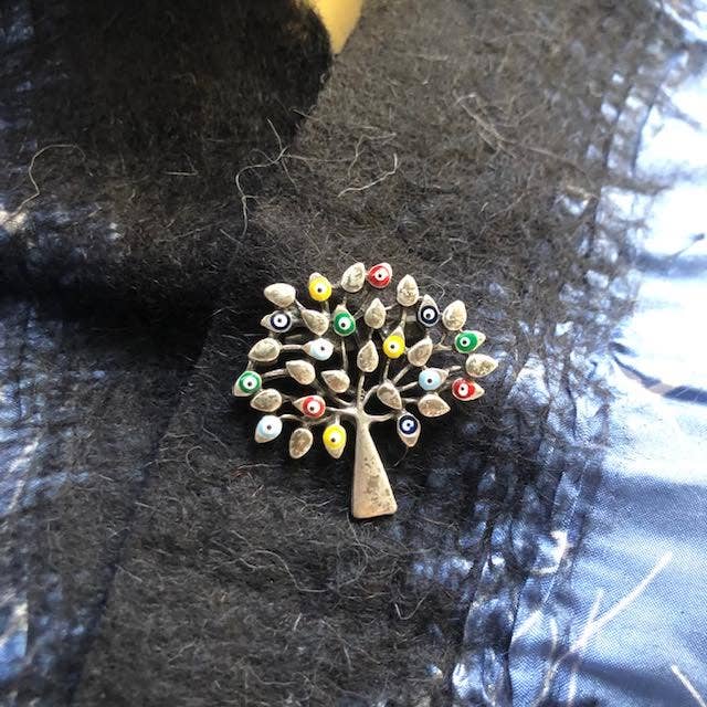 7V2 tree of life enamel pewter, silver plated for wholesale by Volare