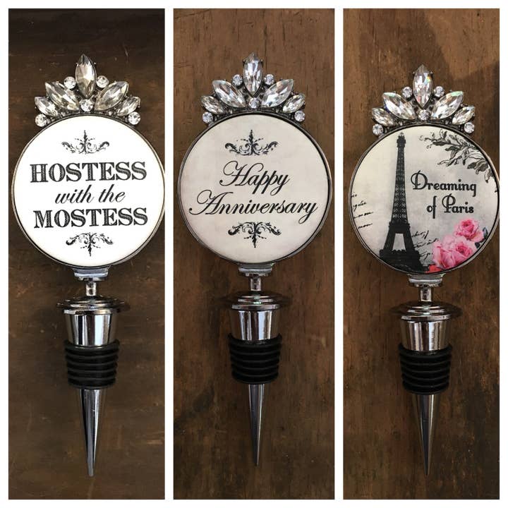 Wine Stopper - Hostess - Anniversary- Paris for wholesale by My Favorite Things