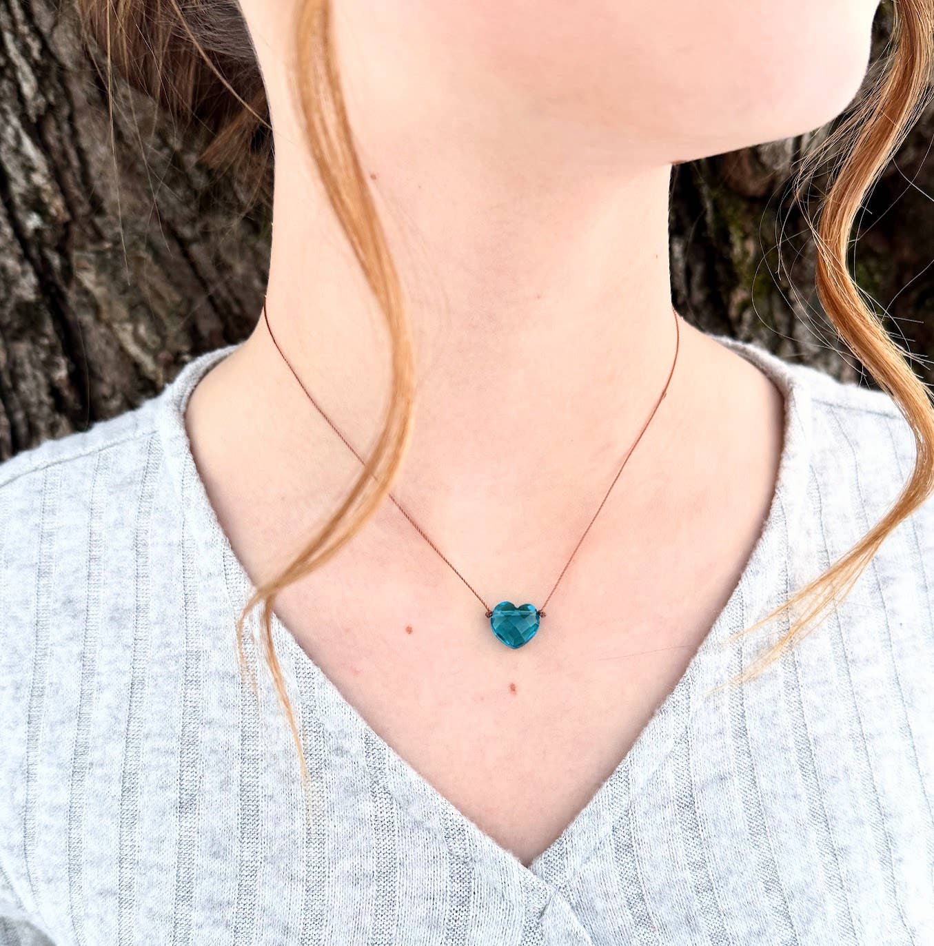 Merelani Designs – Großhandel Kette mit Anhänger/Charm – Apatit-Hydroquarz-Herz-Kordelkette3