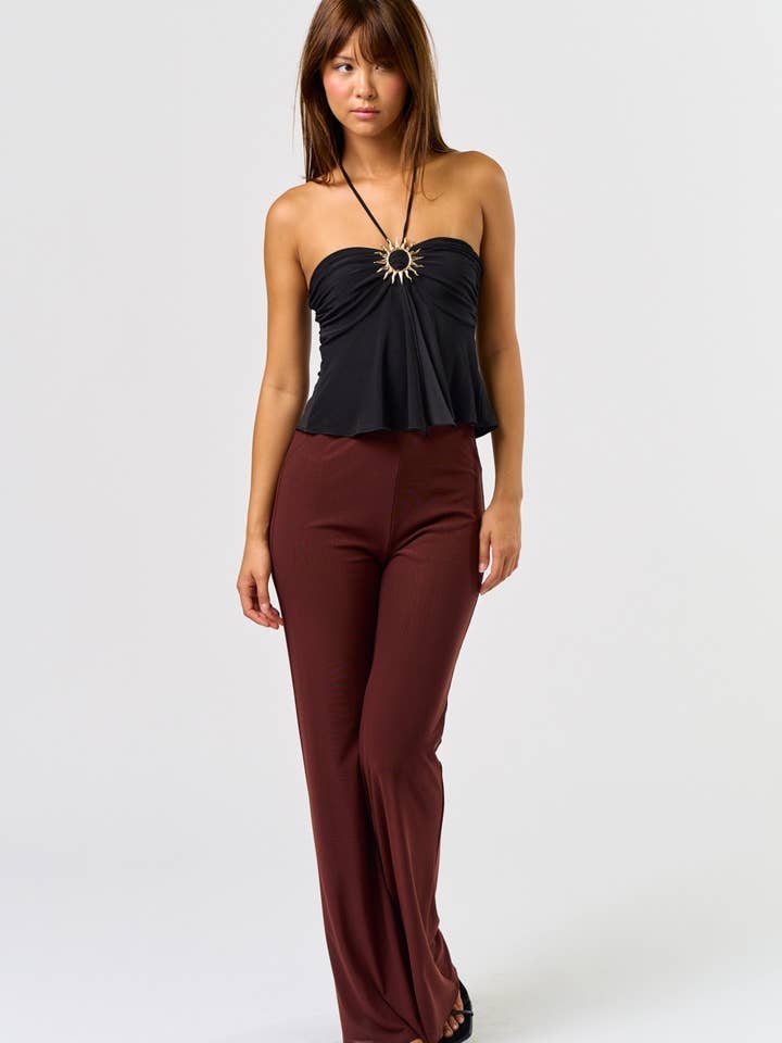 Sun Metal Hardware Halter Top for wholesale by Blue Blush