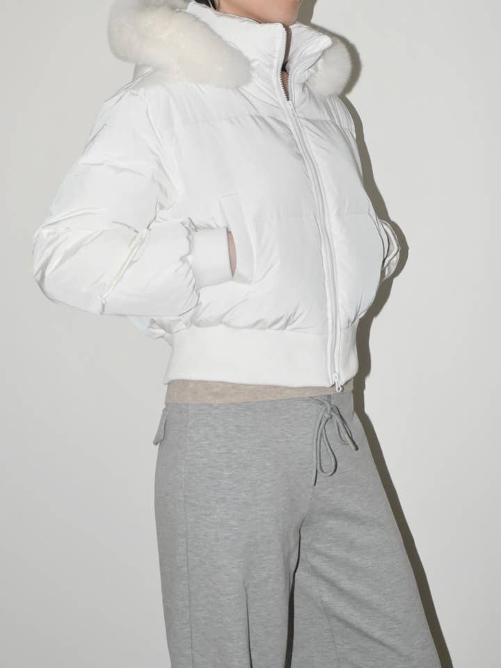 Cropped Down Jacket for wholesale by Blanc.Noize
