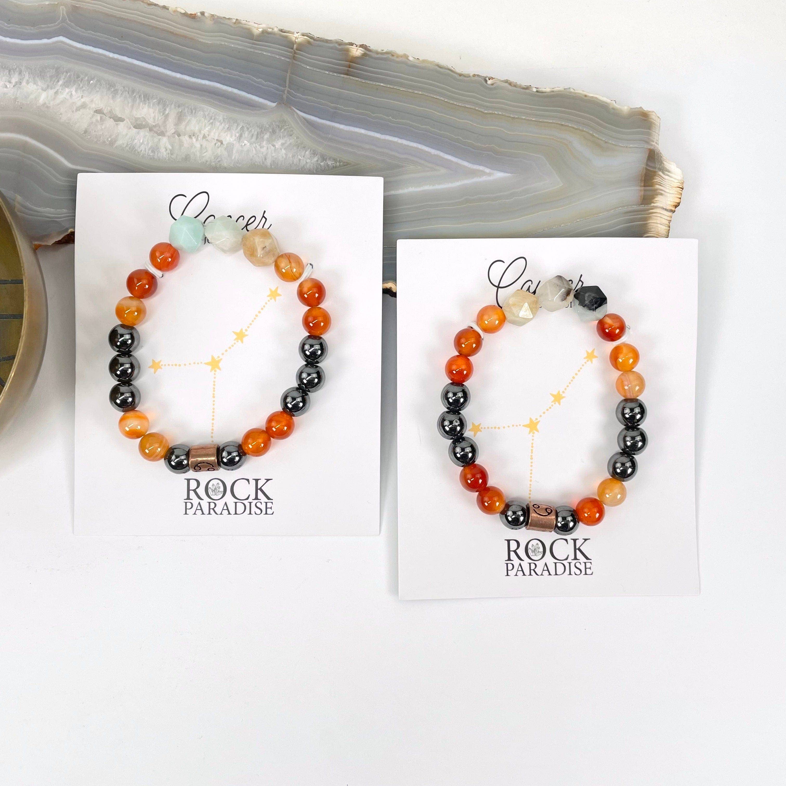 Rock Paradise - Venta al por mayor Pulsera de cuentas - Pulsera elástica de cristal con piedras preciosas del zodíaco del cáncer1