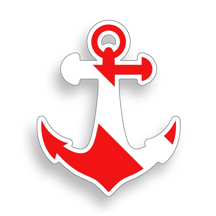Real Sticky - Wholesale Sticker - Diver Down Anchor Sticker0