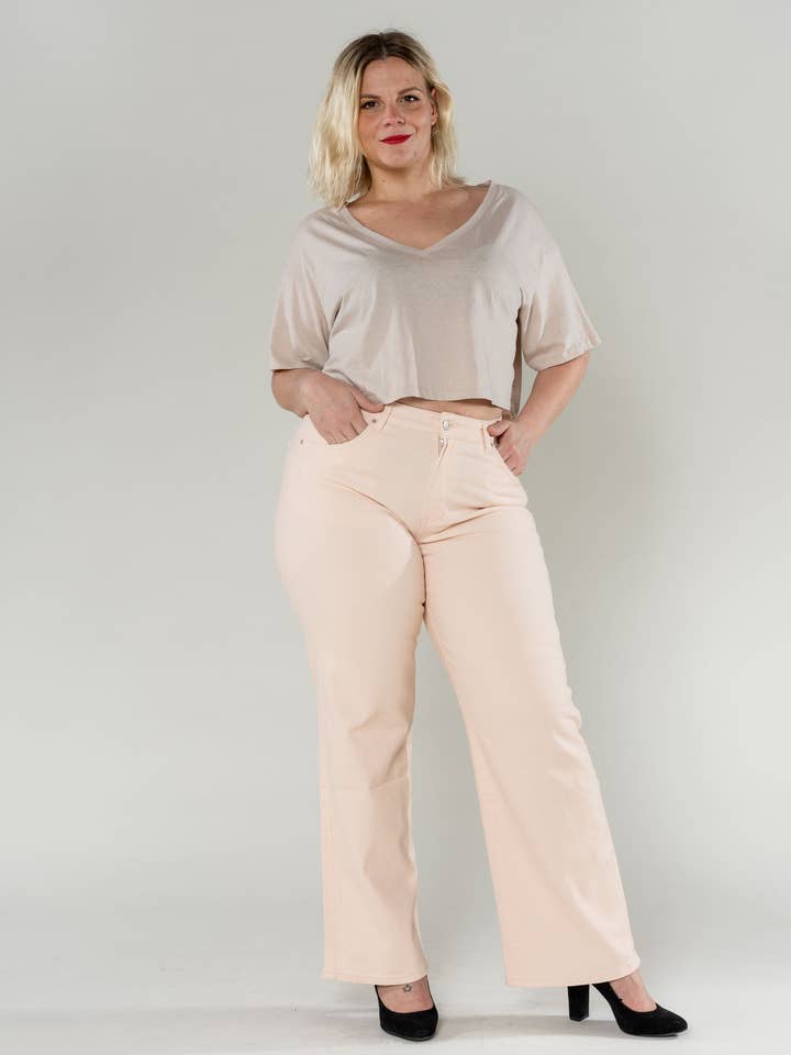 Plus size curve plus size flare wide flared jeans P603 for wholesale by Nina Carter