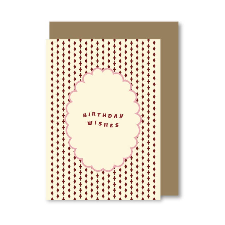 'Birthday Wishes' Scallop Card for wholesale by Emma Stewart