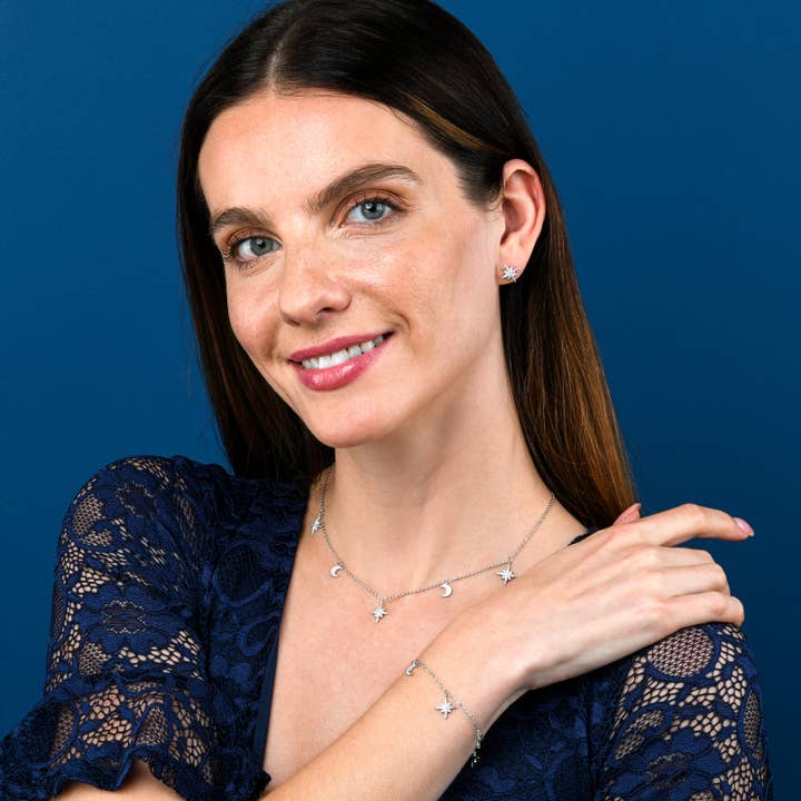 Namana – wholesale Pendant/charm necklace – Dainty Moon and Star Charm Necklace in 925 Sterling Silver For Women3