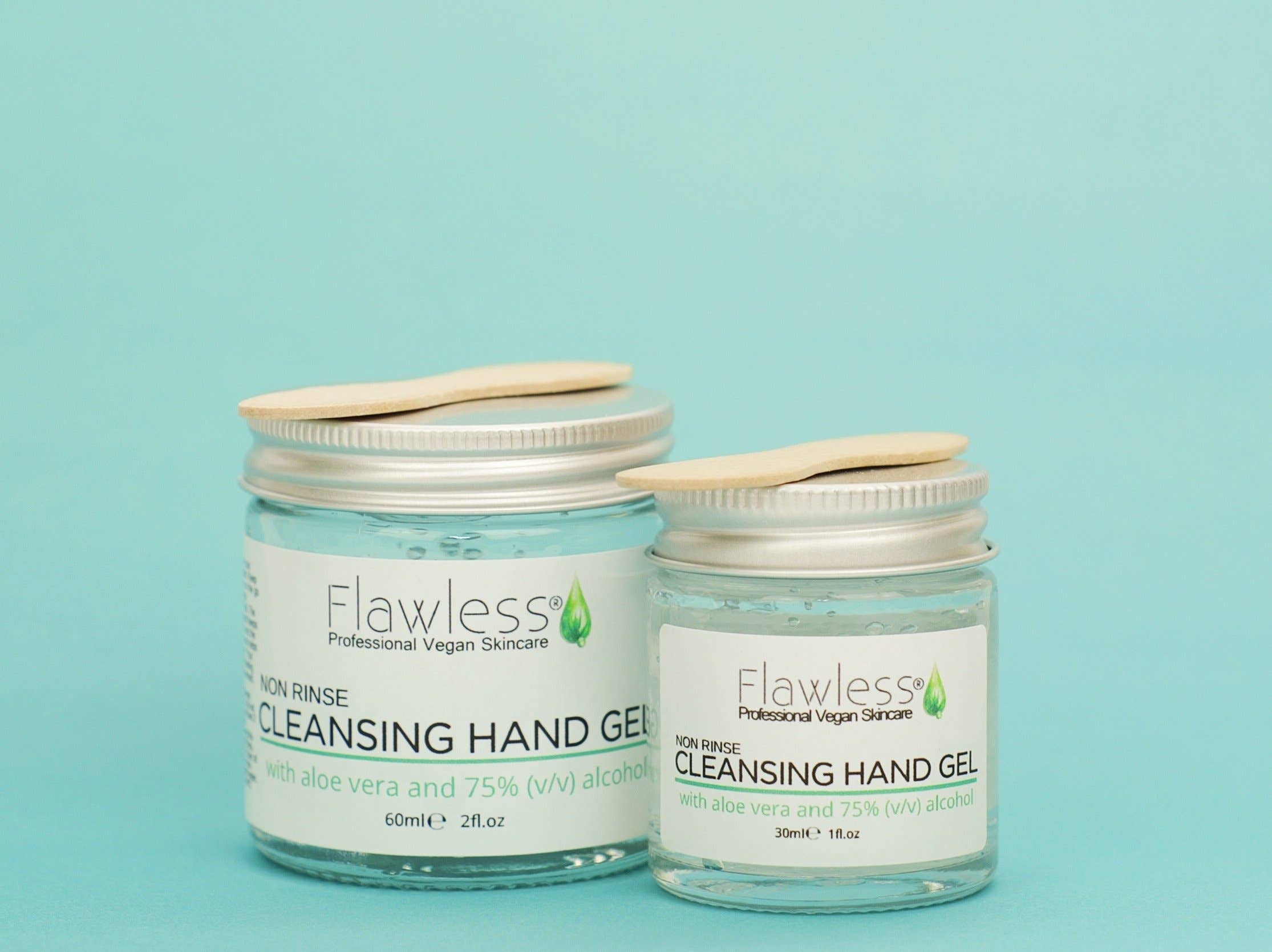 Flawless – wholesale Hand sanitiser – Cleansing Hand Gel - Non Rinse. Vegan, Plastic Free, Eco1