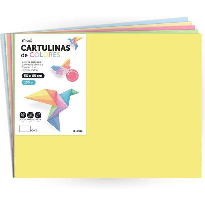 Cardboard 50x65cm Pastel 180gr m-office x125 Sheets for wholesale by MEDEL OFFICE