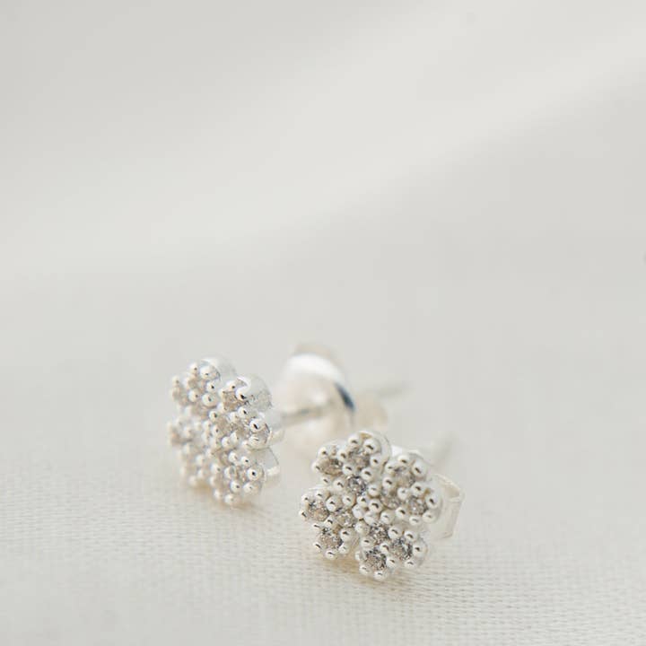 Volenia Silver - Wholesale Stud/Post Earrings - Women's Elegant Flower Model 925 Sterling Silver Earrings2