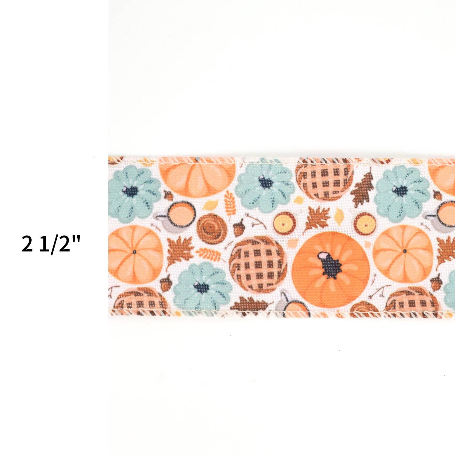 LA Ribbons Wholesale - Wholesale Ribbon - Gift Wrapping - 2 1/2" Wired Ribbon | "Pumpkin Frenzy" Natural/Multi | 10 Yard Roll5