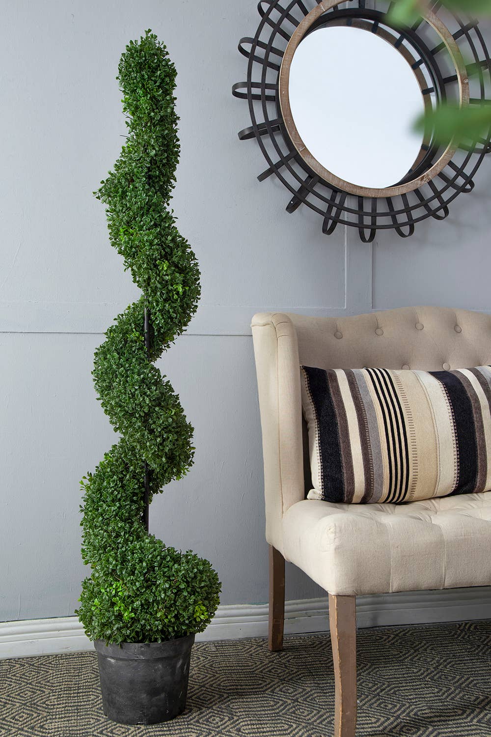 A&B Home Group Inc. - Vente Plantes artificielles - Topiaire en spirale artificielle en buis de 10,5x10,50x60" 5 pieds de haut8