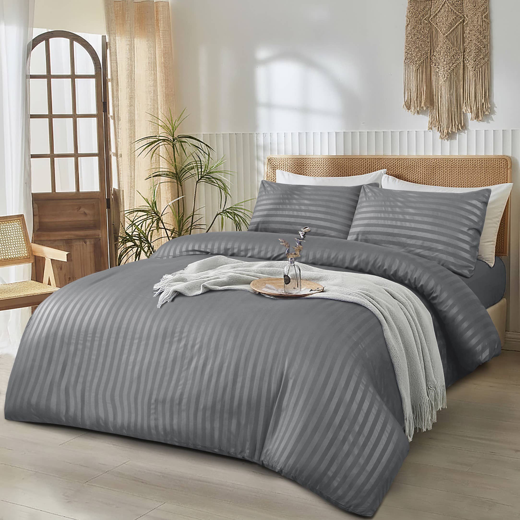 Cotton Passion – wholesale Sängkläder – Randigt påslakan set i lyxig 100 % mjuk mikrofiber15