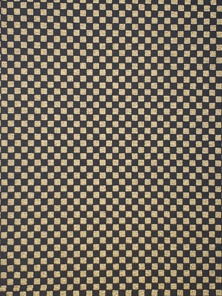 Yuzenshi: Black And Gold Check for wholesale by Aitoh Company