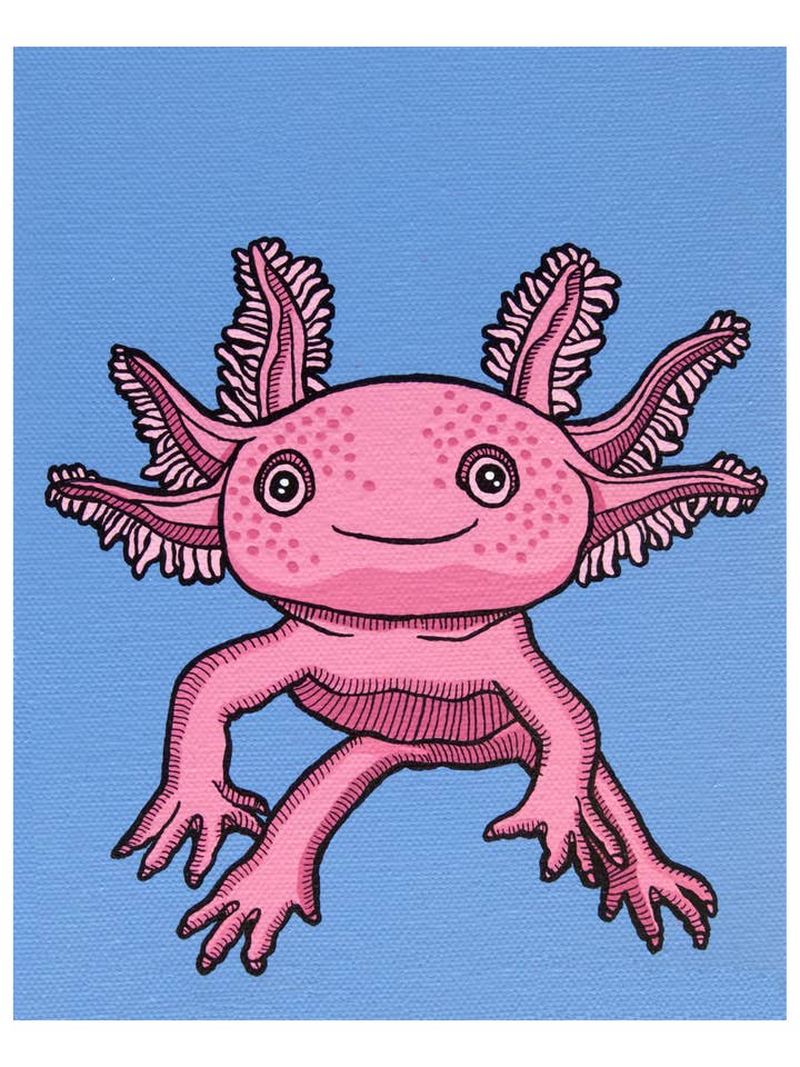 Adorable Axolotl Art Print for wholesale by Pop Zoo