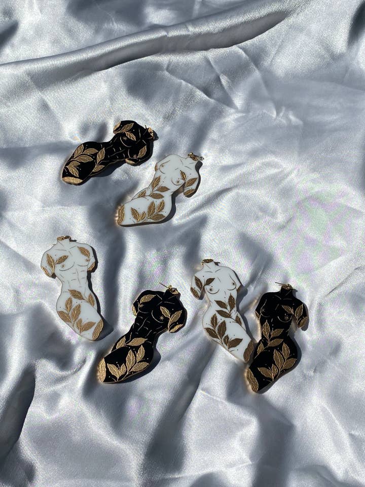 EVE AND ADAM lovers earrings - ABA x Kamille Jordan Tattoo Collab for wholesale by Art By Avary