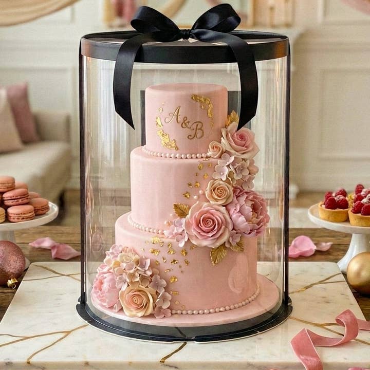 Tall Clear Cake Box 12" x 13.5" Round for wholesale by Sweet Degrees Kitchen