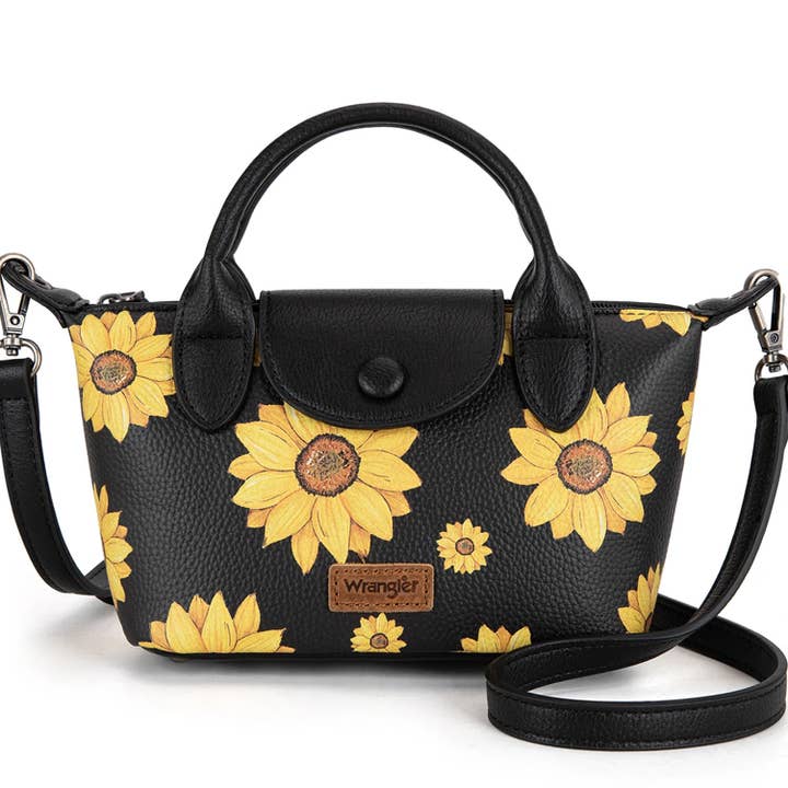 Cedar Hill Country Market - Wholesale Crossbody Bag - Women's - Sunflower Print Mini Top Handle Crossbody