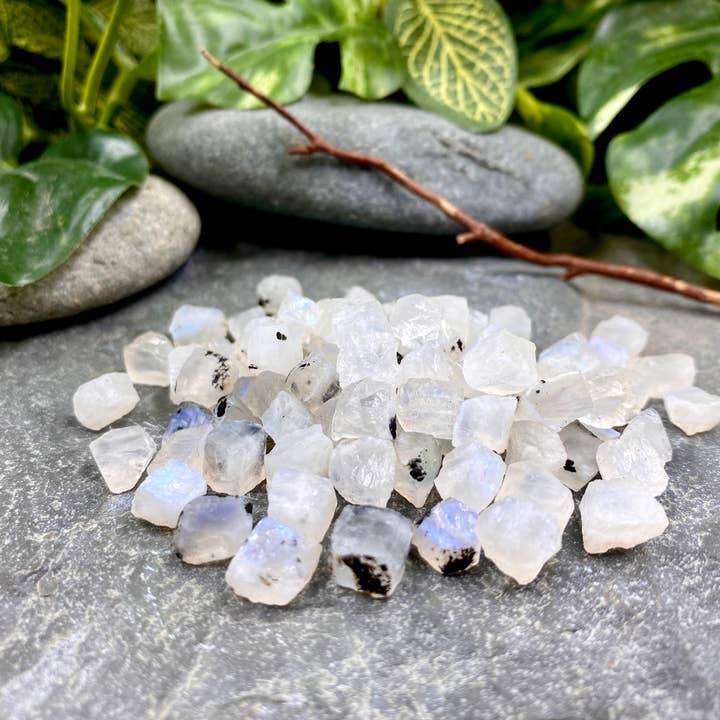 Earth Play Studios - Wholesale Knopjes/oorstekers - Ruwe blauwe iriserende maansteen sieraden helende edelsteen stud