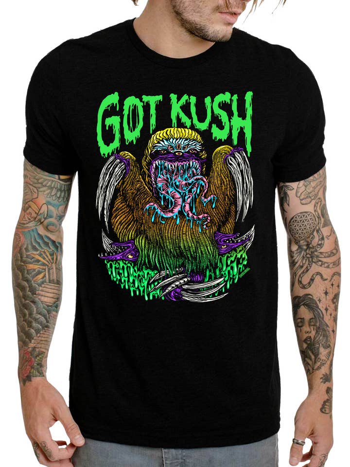 T-shirt graphique pour homme Monstre Paresseux pour la vente par Got Kush Clothing