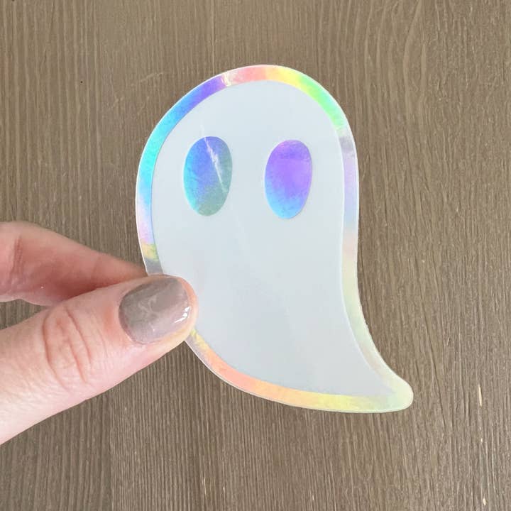 Lemon Press Studio - Wholesale Sticker - Holographic Ghost vinyl sticker2
