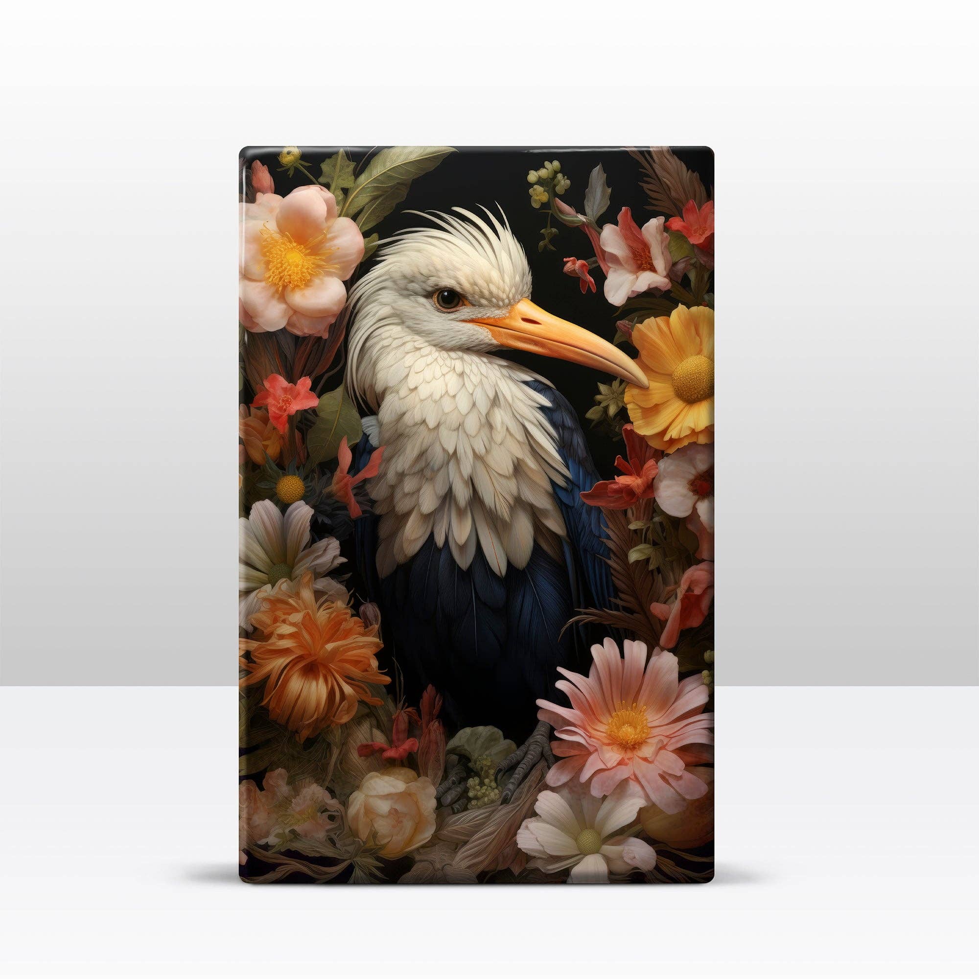 Laqueprint - Wholesale Art Print - Stork with flowers - Laqueprint - 19.5 x 30 cm - LP3163