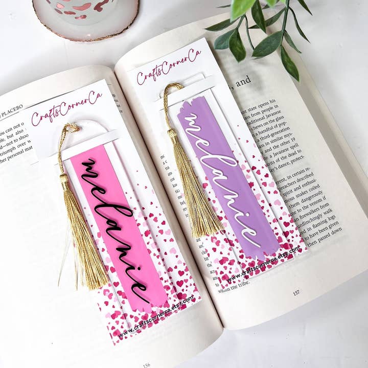 Personalized Acrylic Bookmarks for wholesale by CraftsCornerCa