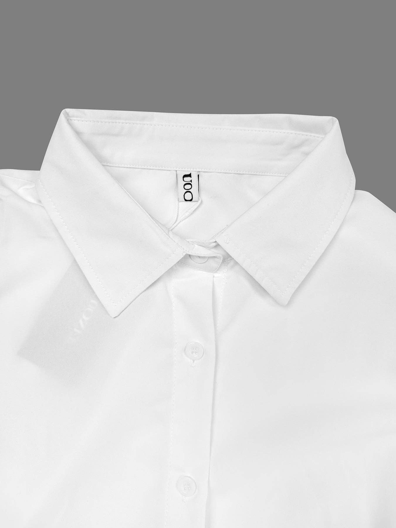 UZ Wholesale Store – wholesale Klänning - Dam – Långärmad lös klänning i enfärgat med krage och kort längd10