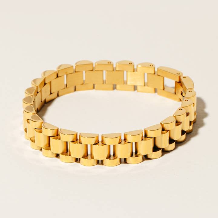 Wide Rounded Watch Chain Bracelet for wholesale by Anarchy Street