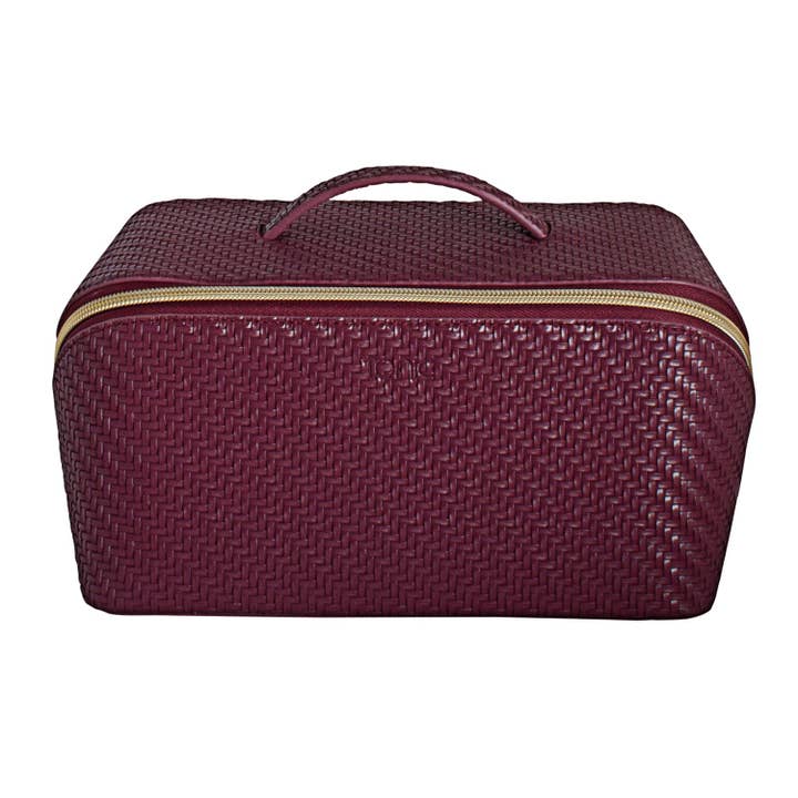 Herringbone Beauty Bag Large Plum for wholesale by Tonic Australia