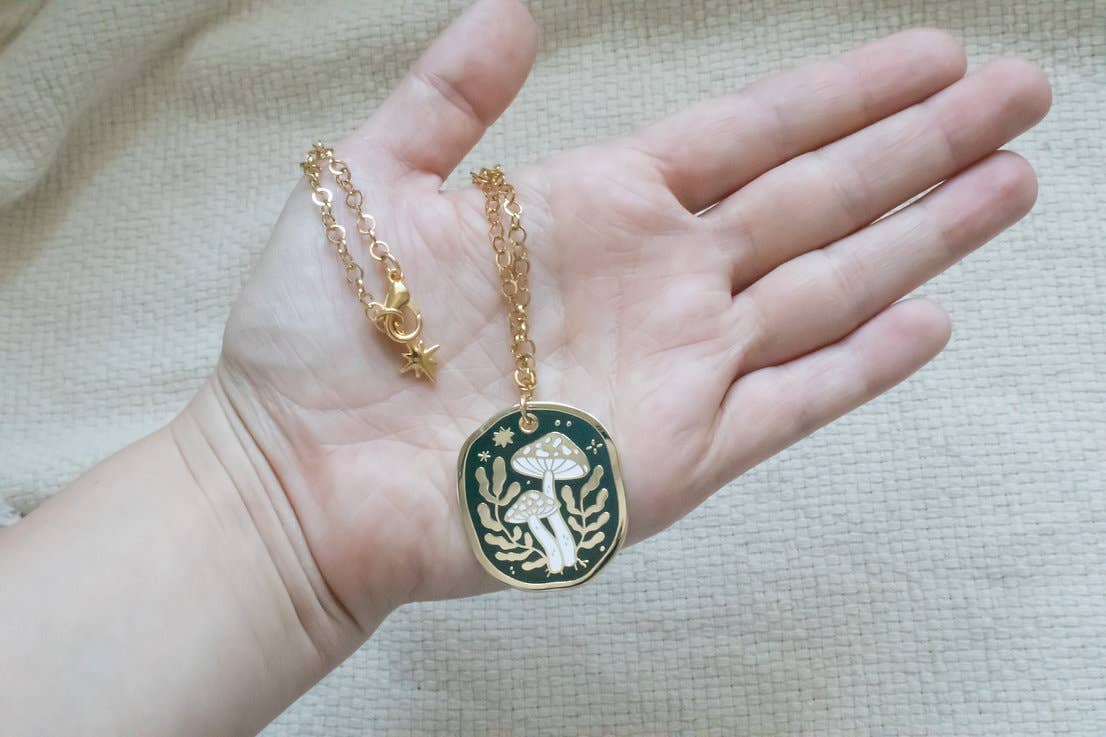 Ocean Hughes - Wholesale Pendant/Charm Necklace - Mushroom Enamel Pendant Necklace3