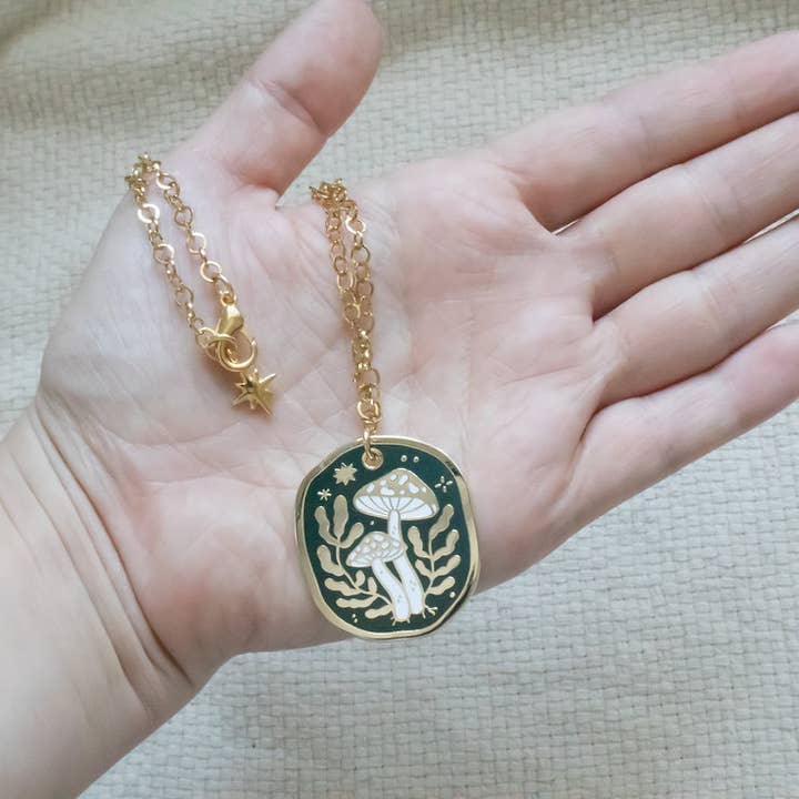 Ocean Hughes - Wholesale Pendant/Charm Necklace - Mushroom Enamel Pendant Necklace3