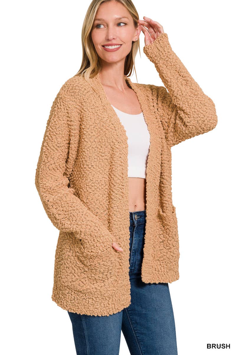 42POPS - Wholesale Cardigan - Women's - Popcorn Sweater Cardigan w/ Pockets7