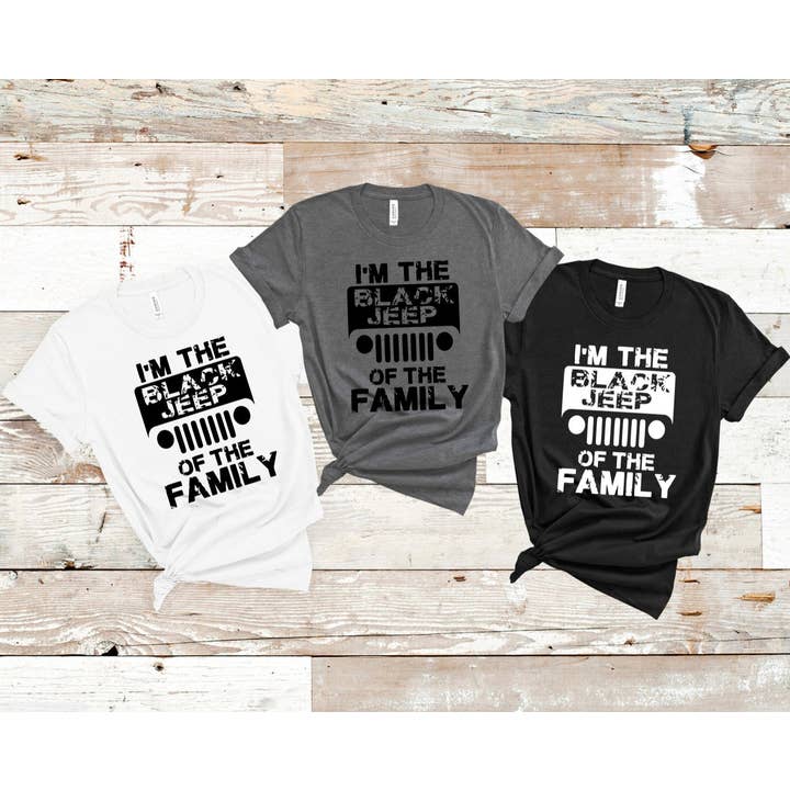 Camiseta Jeep negra para venta al por mayor de Sincere Sentiments LLC