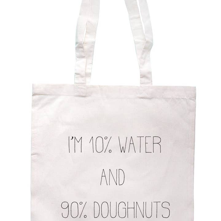 Illustrated Identity – wholesale Tote bag – Women's – I'm 10% Water And 90% Doughnuts Tote Bag S04853