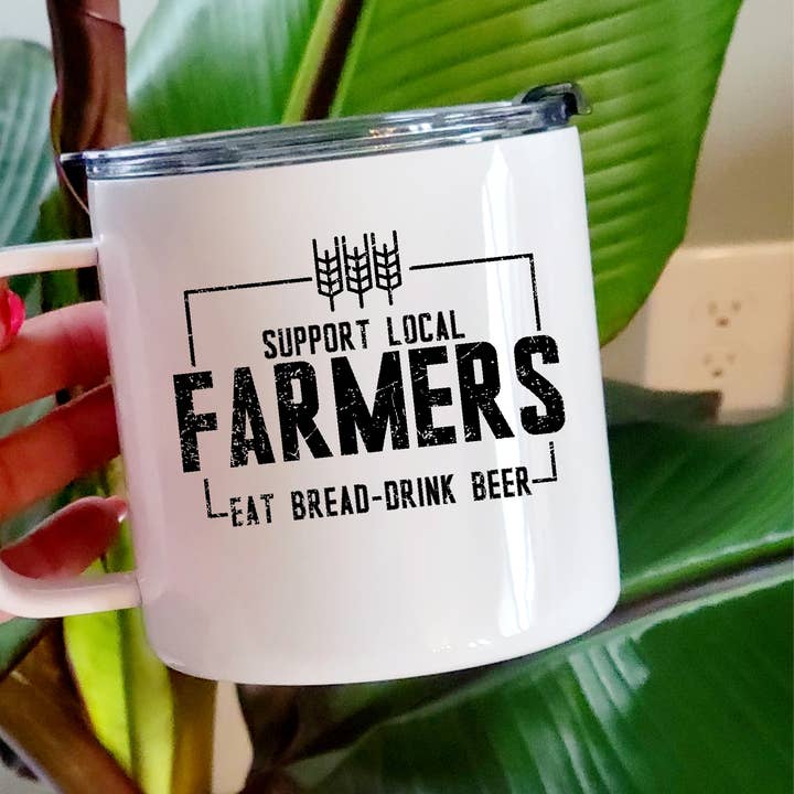 Support Local Farmers Stainless Steel 17oz Coffee Mug | Farm Mug for wholesale by DIYxe